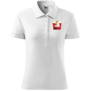 Koszulka Patriotyczna Damska Polo – Orzeł Biały w Koronie.