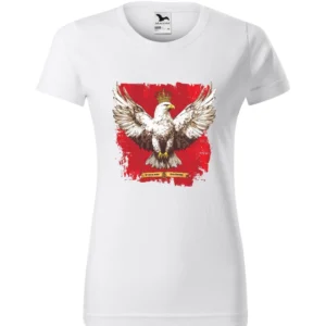 Koszulka Patriotyczna Damska – W sercu mam Orła Białego