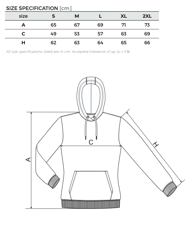 Tabela rozmiarów damskiej bluzy Cape Free F14